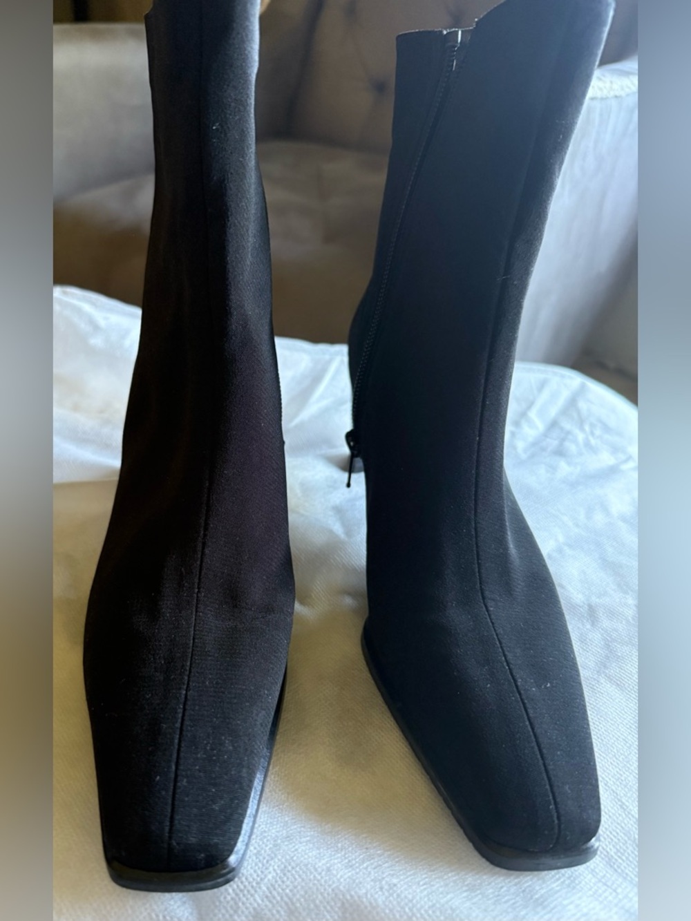 Stuart Weitzman Black Stretch Heeled Boots